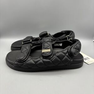 Calia‎ Sandals Women’s Size 8 Quilted Puffer Black Adjustable Comfort